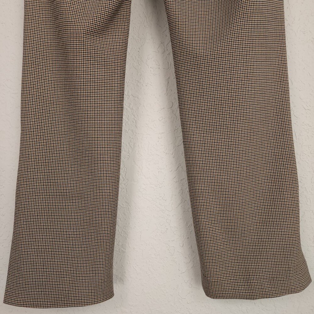 Aritzia Babaton 8 Brown Houndstooth Mid-Rise Slim Fit Ankle Slit Numero Pant - Picture 12 of 14